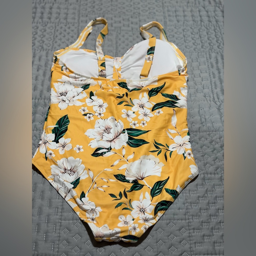 Floral Yellow One-Piece Swimsuit